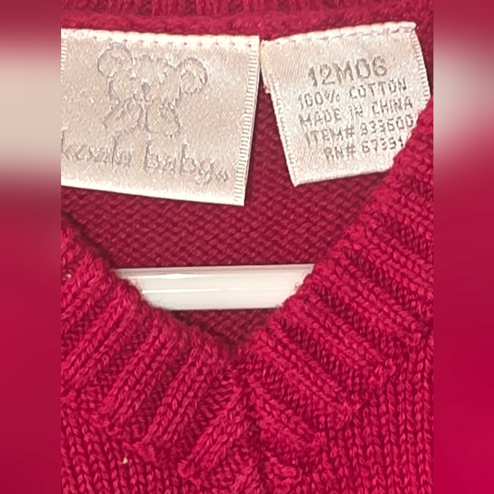 Kookai Vibrant Red Neck Sweater Vest With Matching Pants. Sz 12m